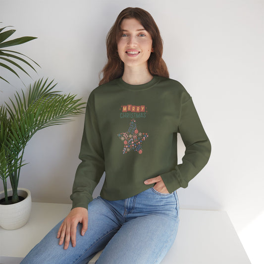 Merry Christmas Star Unisex Heavy Blend™ Crewneck Sweatshirt