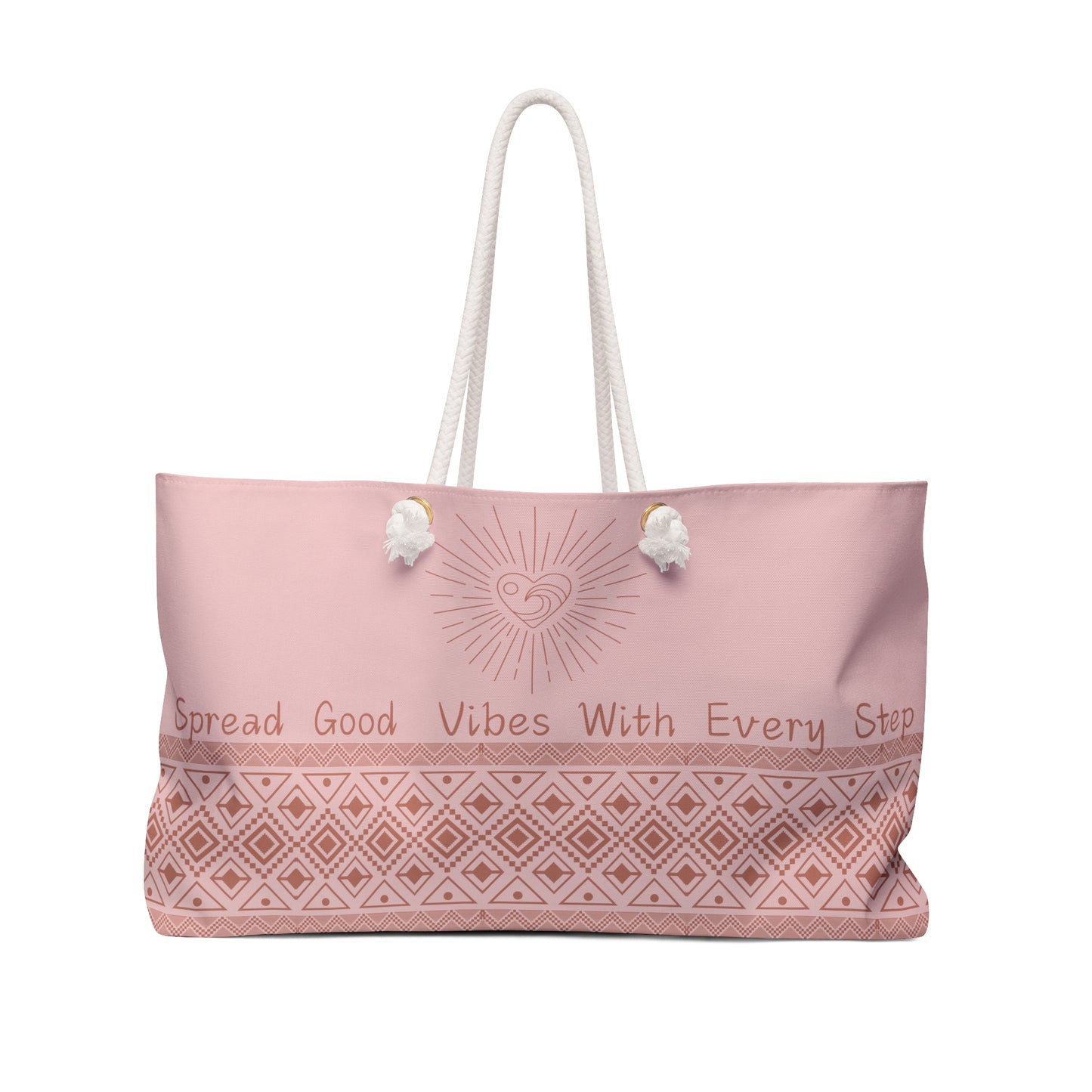 Spread Good Vibes with Every Step Weekender Tote Bag