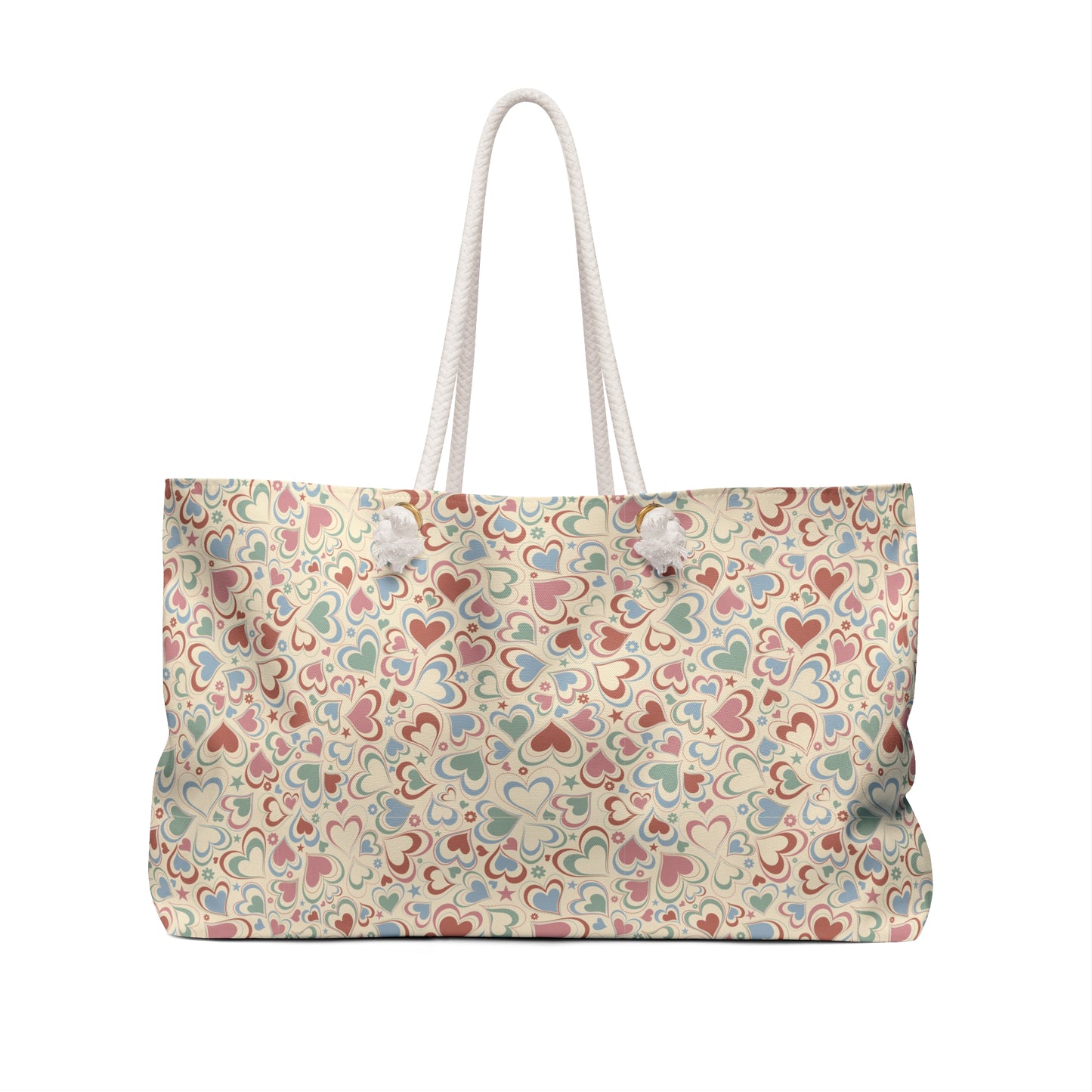 Retro Hearts Weekender Tote Bag