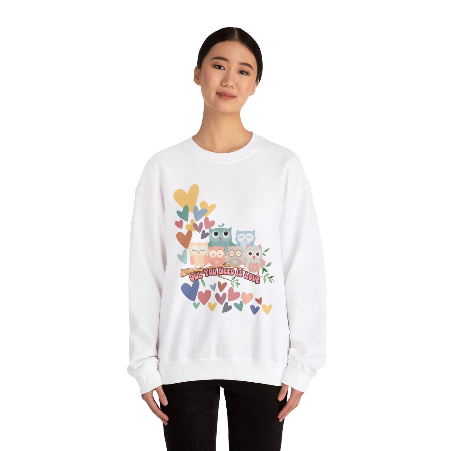 "Owl You Need Is Love" Unisex Heavy Blend™ Crewneck Sweatshirt