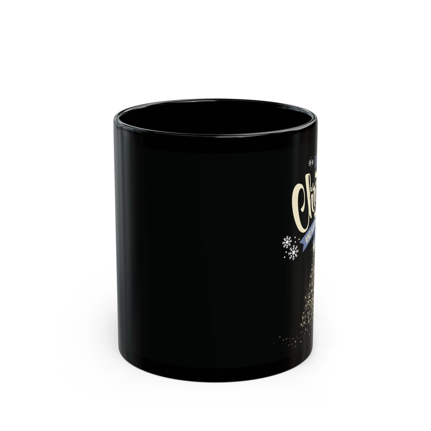 Merry Christmas and Happy New Year Black Mug (11oz)