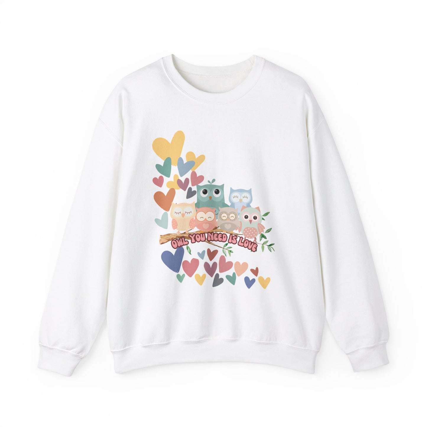 "Owl You Need Is Love" Unisex Heavy Blend™ Crewneck Sweatshirt